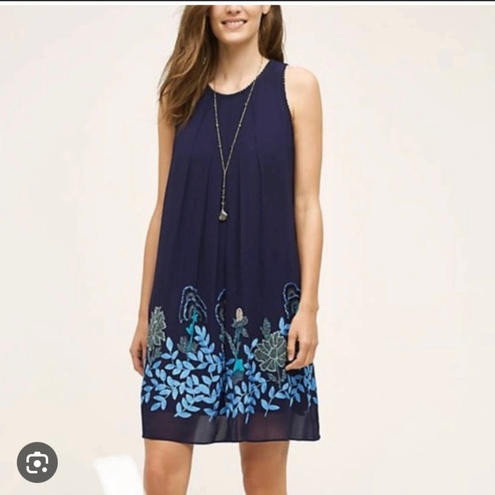 Anthropologie hand beaded dress